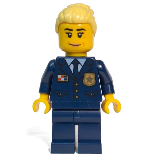 Police Officer (Dark Blue Suit with Police Badge, Bright Light Yellow Hair)