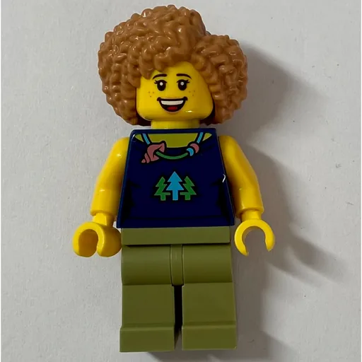 Woman (Dark Blue Top, Olive Green Legs, Medium Nougat Hair)