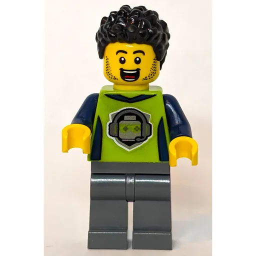 Man (Lime Jacket, Dark Bluish Gray Legs, Black Hair)