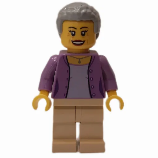 Woman (Lavender Top, Tan Legs, Light Bluish Gray Hair)