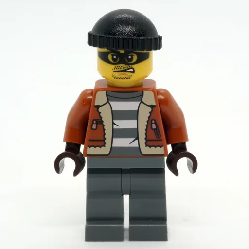 Criminal (Dark Orange Jacket, Dark Bluish Gray Legs, Black Beanie)