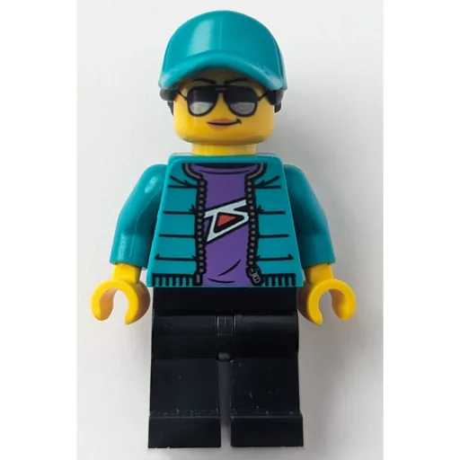 Woman (Dark Turquoise Jacket and Cap, Black Legs)