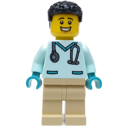 Vet (Light Aqua Shirt, Tan Legs, Black Hair)