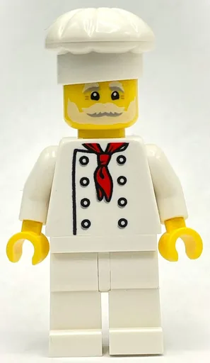 Pizza Chef (White Torso, White Legs, White Hat, White Beard)