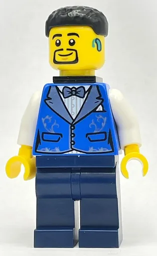 Bass Player (Blue Torso, Dark Blue Legs, Black Hair, Black Neck Bracket)