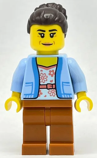 Club Owner (Bright Light Blue Torso, Dark Orange Legs, Dark Brown Hair)