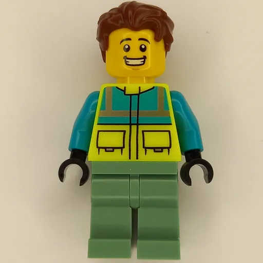 Paramedic (Vibrant Yellow Torso, Sand Green Legs, Reddish Brown Hair)