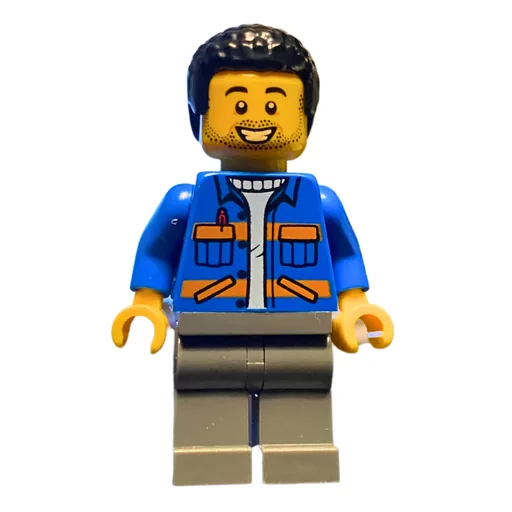 Blue Torso (Safety Vest, Dark Bluish Grey Legs, Black Hair)