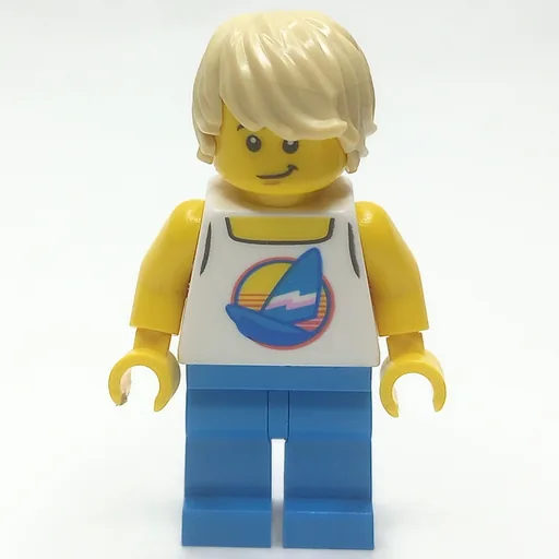 White Torso (Surfboard, Dark Azure Legs, Tan Hair)