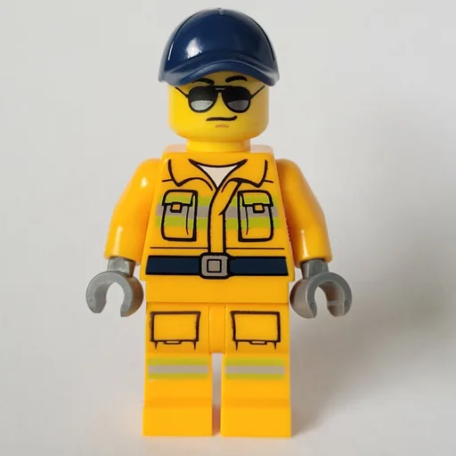 Firefighter (Bright Light Orange Fire Suit, Dark Blue Cap)