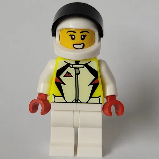 Stunt Rider (White and Vibrant Yellow Race Suit, White Helmet)