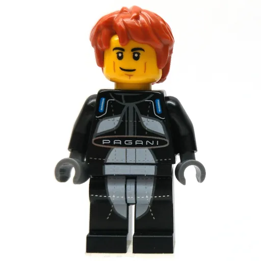 Race Driver (Black Torso, Black Legs, Dark Orange Hair)