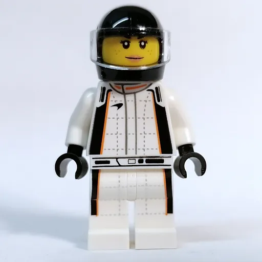 Race Driver (White Torso, White Legs, Black Helmet)