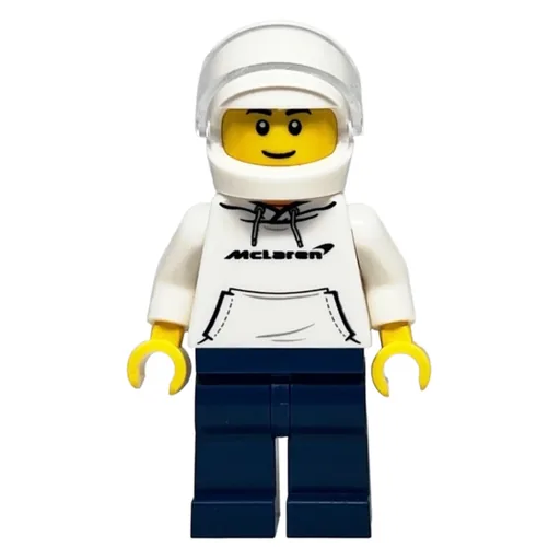 Race Driver (White Torso, Dark Blue Legs, White Helmet)