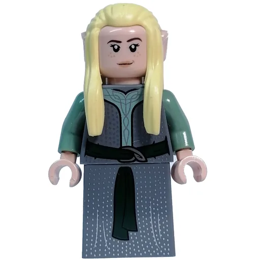 Elf (Dark Bluish Grey Torso, Dress, Bright Light Yellow Hair)