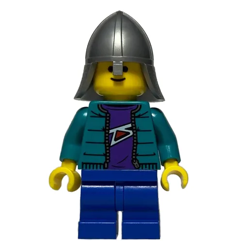 Child (Dark Turquoise Torso, Blue Medium Legs, Flat Silver Knight Helmet)