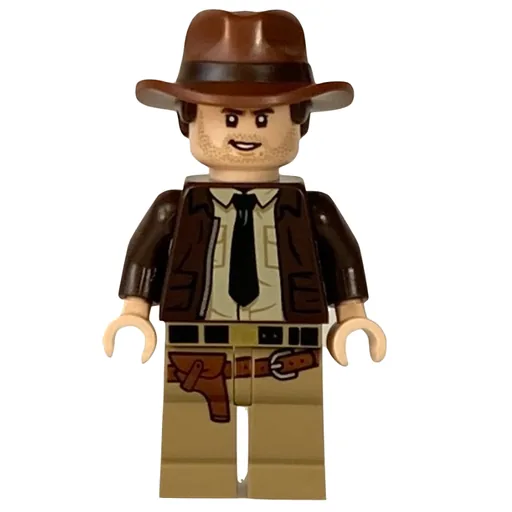Indiana Jones in Dark Brown Jacket (Tan Shirt, Black Tie)
