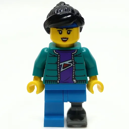 Woman (Dark Turquoise Jacket, Prosthetic Leg)