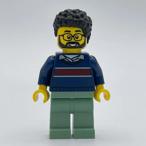 Man (Dark Blue Sweater, Sand Green Legs, Beard and Glasses)