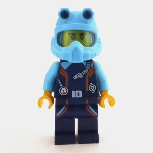 Ocean Explorer Diver (Dark Blue Wetsuit, Medium Azure Helmet)