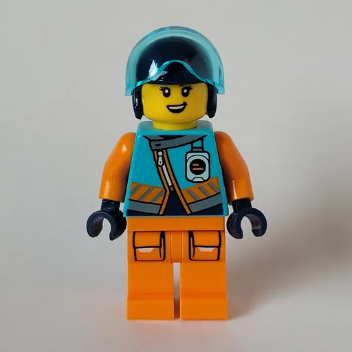 Arctic Explorer Pilot (Iris Icicle, Medium Azure and Orange Suit, Dark Blue Helmet)