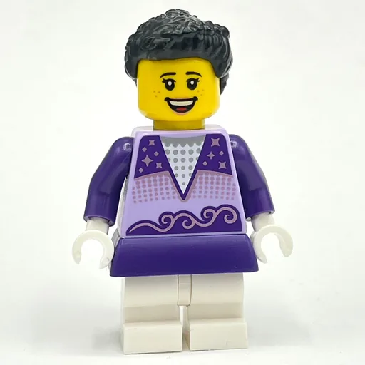 Ice Skater (Dark Purple and Medium Lavender Torso, Medium White Legs)