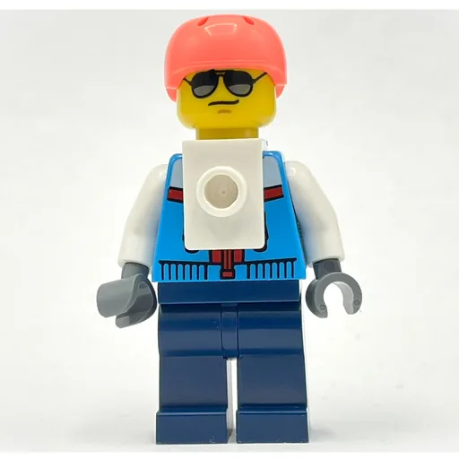 Rock Climber (Dark Azure Jacket, Dark Blue Legs, Coral Helmet, White Neck Bracket)