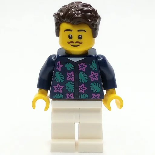 Man (Dark Blue Shirt, White Legs, Dark Brown Hair)