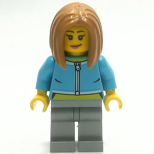 Woman (Medium Azure Torso, Flat Silver Legs, Medium Nougat Hair)