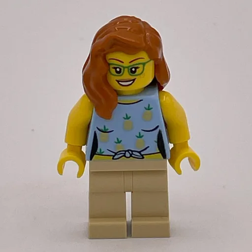 Woman (Bright Light Blue Torso, Tan Legs, Dark Orange Hair)