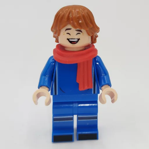 Soccer Fan (Blue Soccer Kit, Red Scarf, Dark Orange Hair)