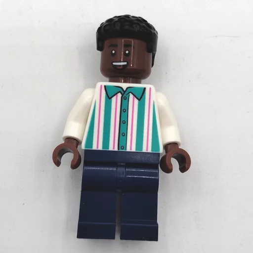 Soccer Fan (White and Dark Turquoise Striped Shirt)