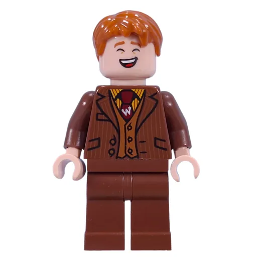 George Weasley in Reddish Brown Suit (Dark Red Tie)