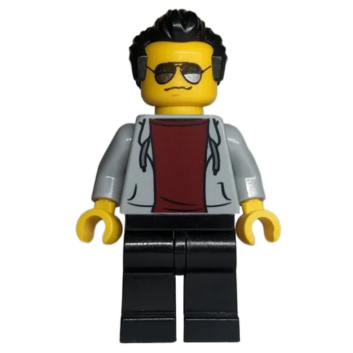 Light Bluish Grey Torso (Black Legs, Black Hair, Sunglasses)