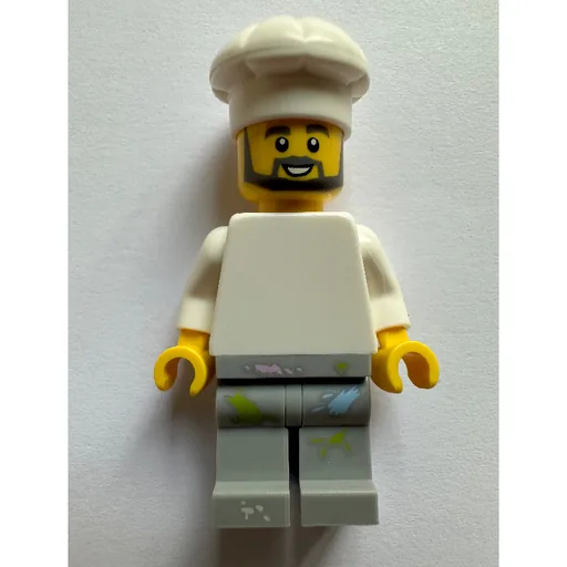 Chef (White Torso, Light Gray Legs, Paint Spots)