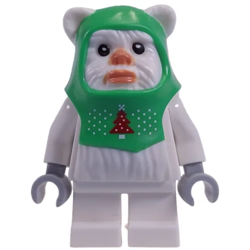 Ewok (White, Bright Green Hood)
