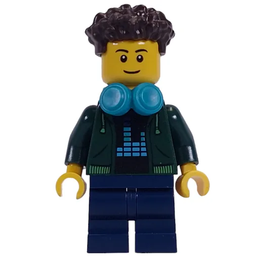 Dark Green Torso (Dark Blue Medium Legs, Dark Brown Hair, Dark Turquoise Headphones)