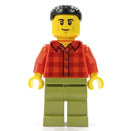 Man (Red Plaid Shirt, Olive Green Legs)