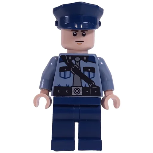 Guard (Sand Blue Torso, Dark Blue Legs, Dark Blue Cap, Light Nougat Head)