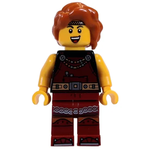 Viking (Dark Red Overalls, Dark Orange Hair)