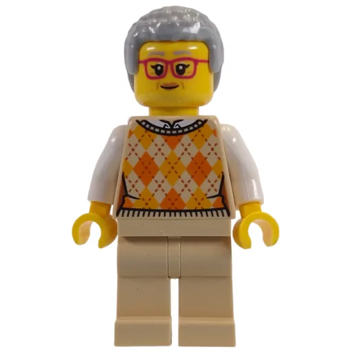 Tan Torso (Tan Legs, Light Bluish Grey Hair, Red Glasses)