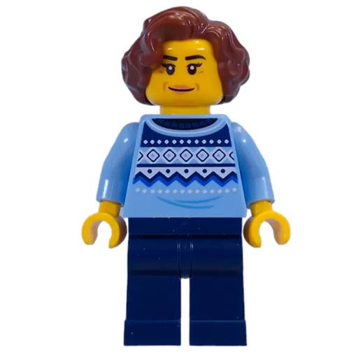 Bright Light Blue Torso (Dark Blue Legs, Reddish Brown Hair)