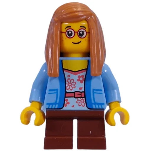 Kid (Bright Blue Torso, Reddish Brown Legs, Medium Nougat Hair)