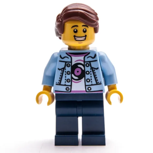 Man (Bright Light Blue Jacket, Dark Blue Legs, Reddish Brown Hair)