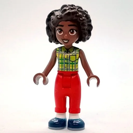 Aliya (Lime and Bright Green Tartan Shirt, Red Pants)