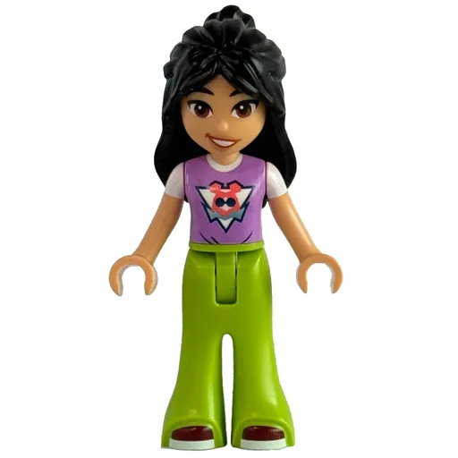 Liann (Medium Lavender Top, Lime Pants, Smile)