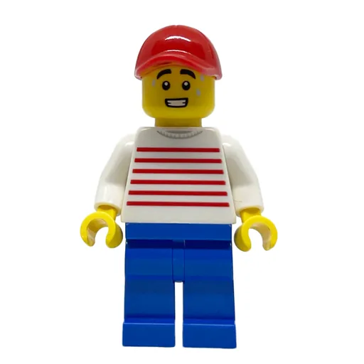 White Striped Torso (Blue Legs, Red Cap)