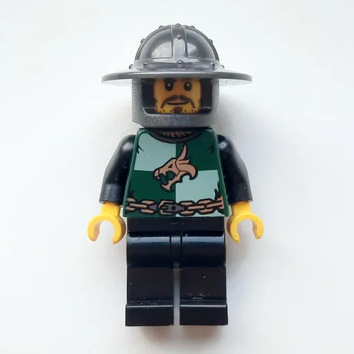 Dragon Knight (Dark Green, Wide Brim Helmet, Moustache and Stubble (Pearl Titanium))