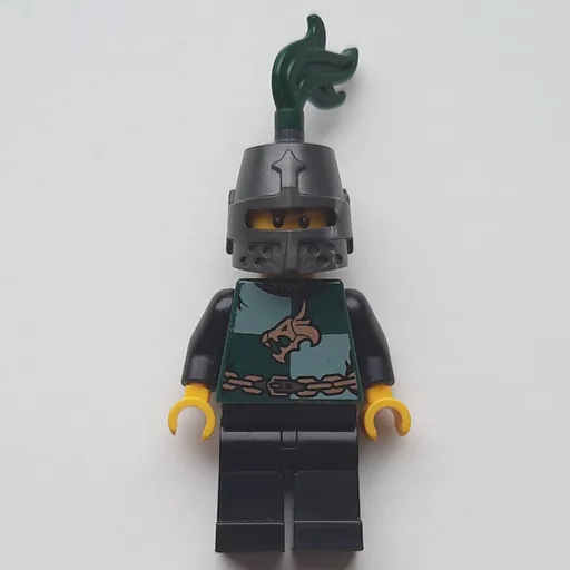 Dragon Knight (Dark Green, Helmet with Dark Green Plume, Moustache and Stubble (Pearl Titanium))