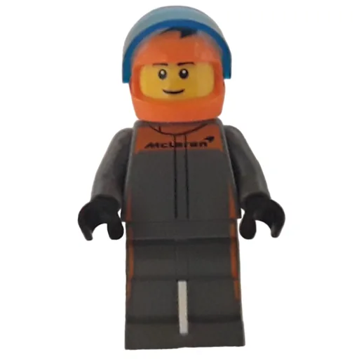 Race Driver (Dark Bluish Grey Racing Suit, Orange Helmet)